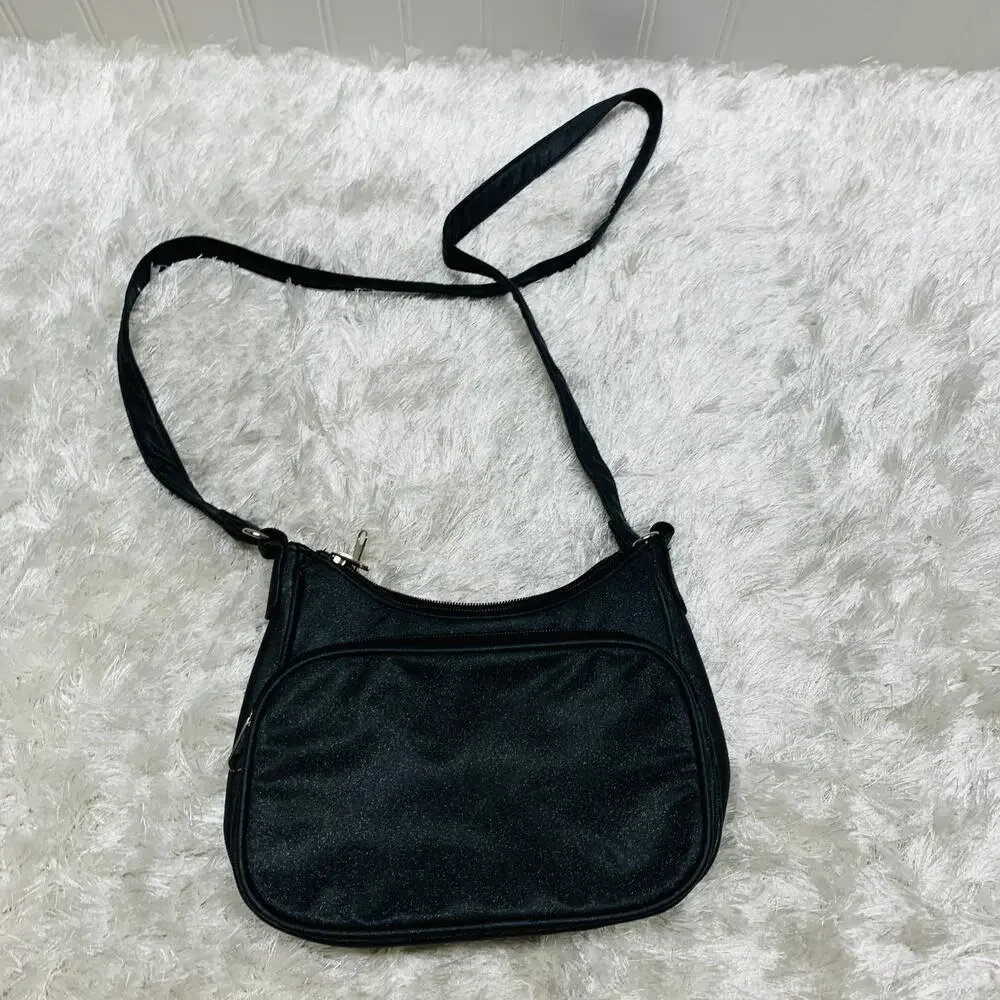 Y2k Mini Black Sparkle Cross Body Shoulder Bag